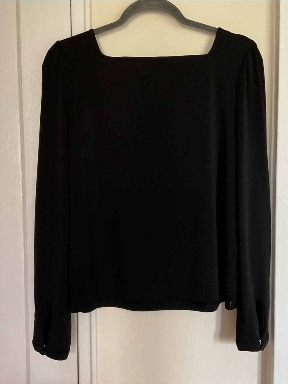 Banana Republic Factory black square neck top. Size Large.